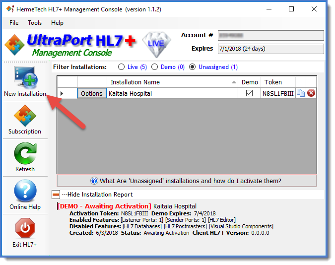 Creating a new HL7+ Installation