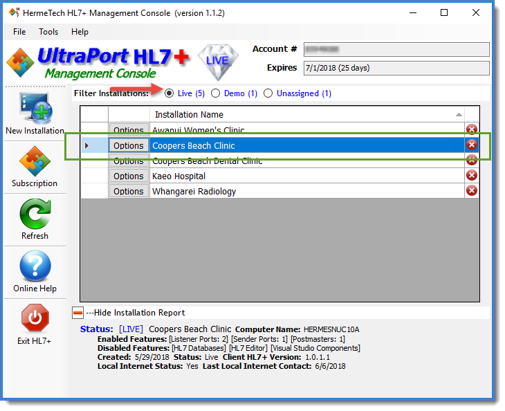 Management Console After Assignment