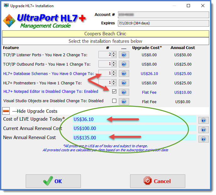 Installation with upgrades selected