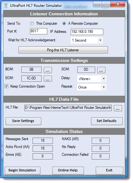 HL7 Router Simulator