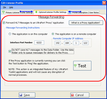 The UltraPort HL7 Listener (Optional Profile Settings)