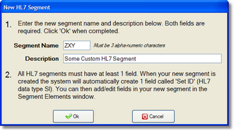 New HL7 Segment window